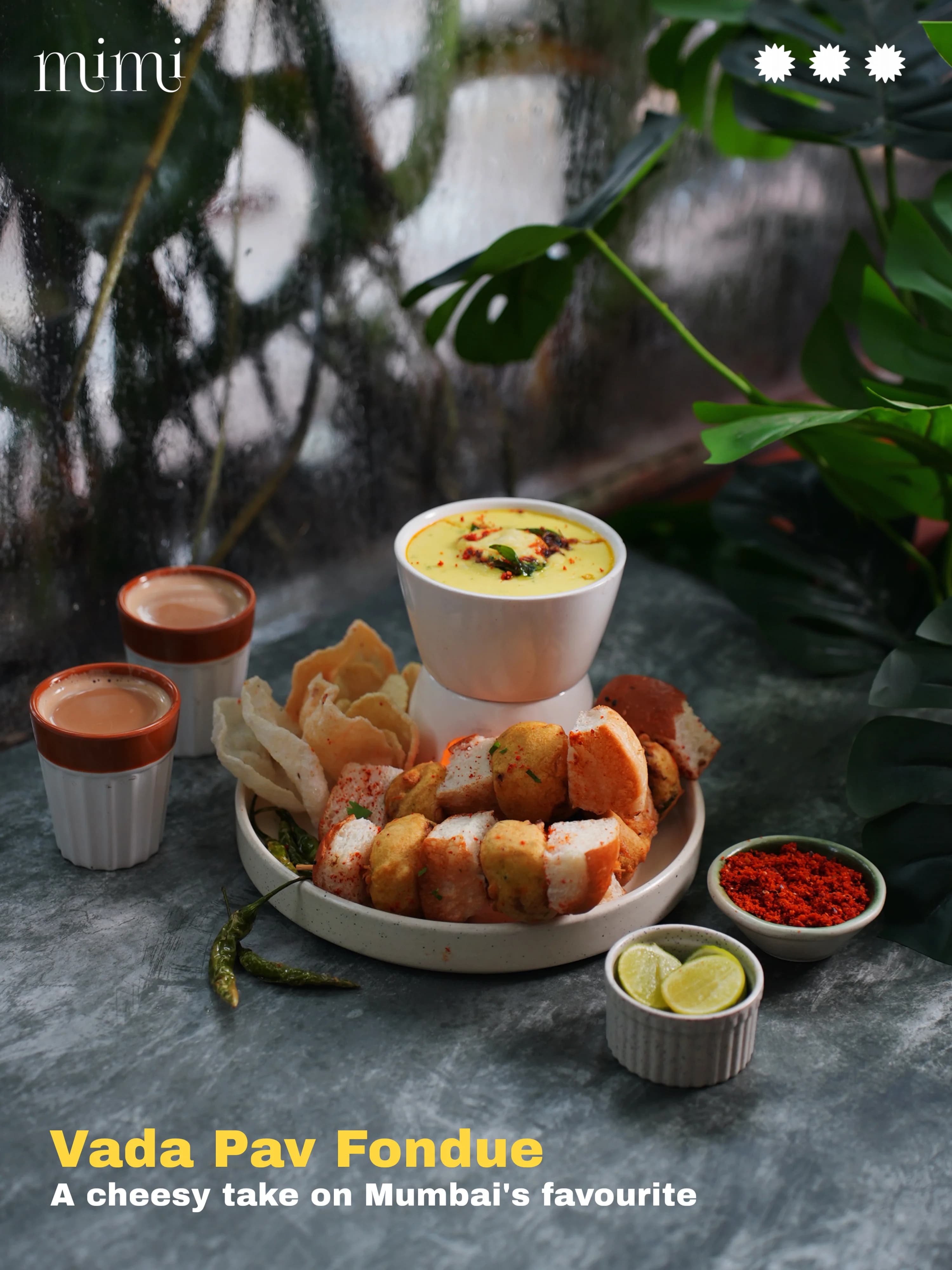Vada Pav Fondue at Mimi Cafe Kalyan